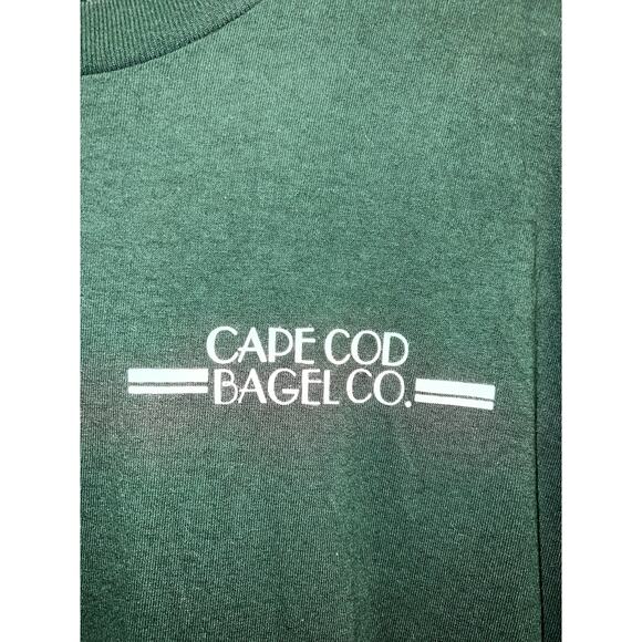Vintage Cape Cod Bagel Company Shirt Delta Green Short Sleeve Tee 90s 1990s XL - Picture 3 of 7